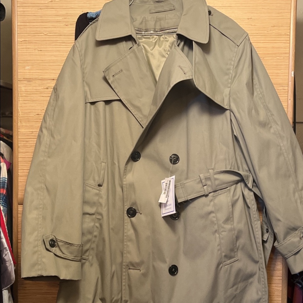 Marine issue full length trench coat